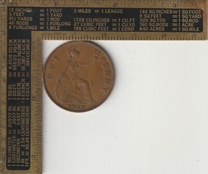United Kingdom Qty 1 Coin 1930 UK England British predecimal one 1 penny copper