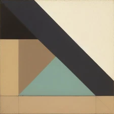 Medium Abstract Painting 2x2 ft. Post-Modernism Geometric Demrin OOAK NEW