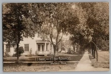 Inwood Iowa I.J. Harris & H.T. Moen Residences Real Photo RPPC Postcard 1913