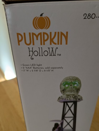 SKULL WATER TOWER Skeleton HALLOWEEN FG Square PUMPKIN HOLLOW 2024 NEW #280-4438 - Picture 2 of 3
