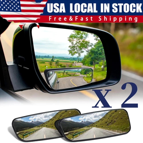 2X 360° Stick on Rear View Auxiliary Blind Spot Mirror Wide Angle Car Truck SUV