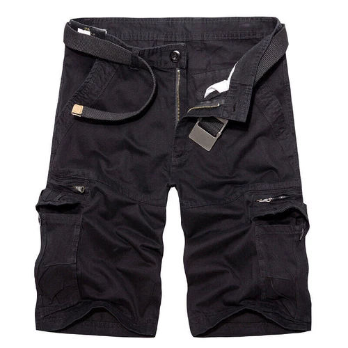 Mens Cargo Combat Shorts Cotton Chino Twill Knee Length Half Pants Multi Pockets - Picture 6 of 20