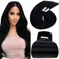 Tape In Human Hair Natural Color 20pcs KinKy Straight Body Wave Deep wave ST