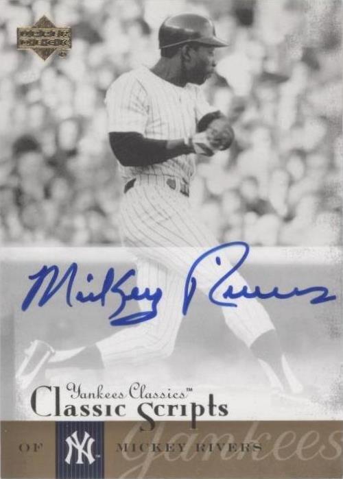 Mickey Rivers Rookie Card 2004 Upper Deck Yankees Classics - Classic Scripts Mickey Rivers #AU-47 ...