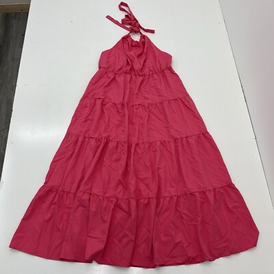 SHEIN Pink Tiered Halter Top Maxi Summer Dress Women's Size 1XL NEW | eBay SHEIN Pink Tiered Halter Top Maxi Summer Dress Women's Size 1XL NEW | eBay