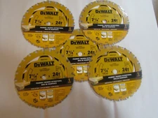 (LOT-5) "GENUINE-DEWALT" #DWA271424--7-1/4"--24-TOOTH-FRAMING-BLADE