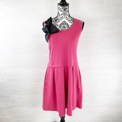 Love Moschino Black Glitter Bow Pink Fit & Flare Midi Dress $395 | eBay