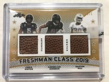 DAX HILL CORNELIUS JOHNSON CHRIS HINTON Michigan 2019 Leaf Army GU BALL 1/1