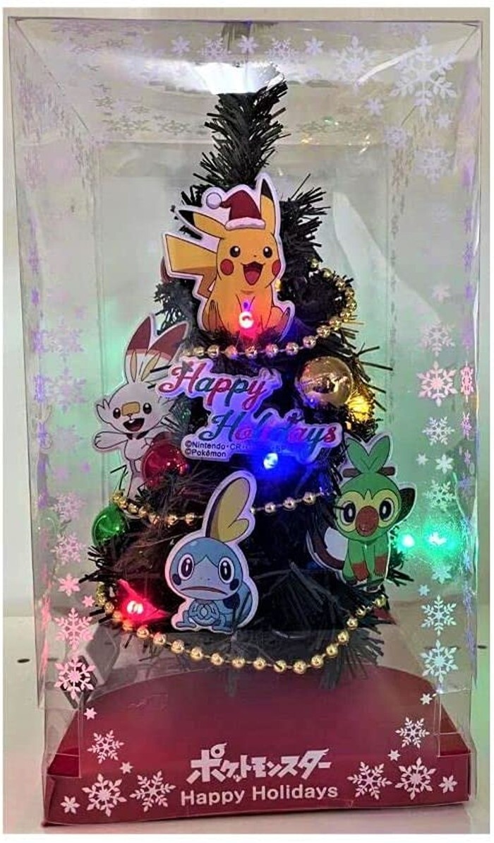 Pokemon Christmas tree Small size 8.26in with Ornaments & lights