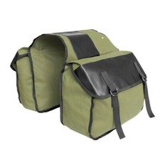Leinen Leder Doppel Gepäcktasche Satteltasche Fahrrad Hinten Sitz Packung