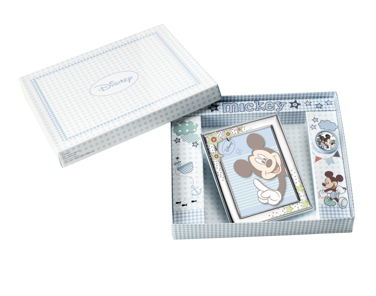 Set Walt Disney Topolino Marco Cm. 09x13 + Portachupete Niño Plata 925%