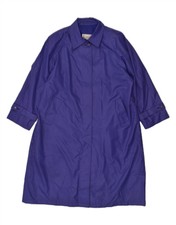 London Fog Womens Petite Overcoat Uk 14 Large Purple Polyester At09