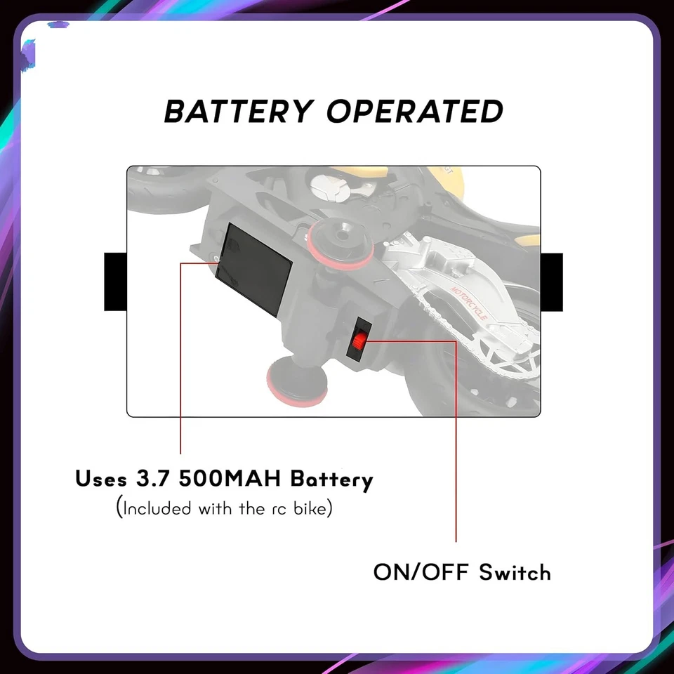 1:20 Scale R C Rechargeable 360° Spinning Action Racing Motorbike Light & Sound - Image 4 of 4