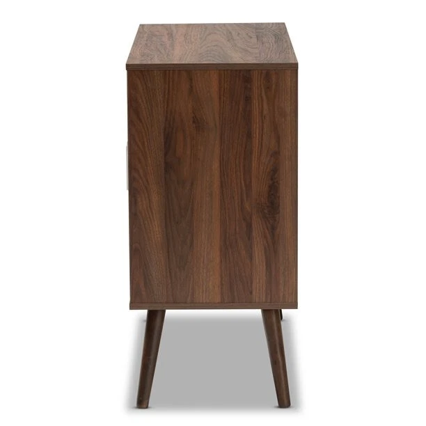 Buffet Baxton Studio Leena Mid-Century Moderno Dos Tonos Blanco y Marrón Nogal Foto 4 de 4