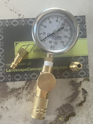 Irrigation Quick Connect Water 160 PSI Water Pressure Test Gauge Liquid Pro Tool