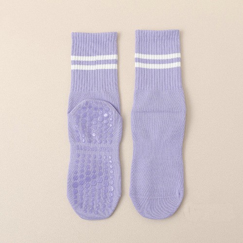 3 Pairs Yoga Socks with Grips, Non Slip Grip Crew Socks for Pilates Barre Dance - Picture 16 of 45