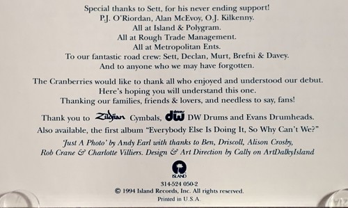 The Cranberries -No Need to Argue CD Island 1994 (Mfd. for BMG) - Picture 9 of 10
