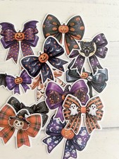 12 pcs Halloween Bows Stickers Junk Journal Ephemera Collage Planner