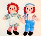Vintage Raggedy Ann & Andy Dolls, I Love You on Chest, 14 Inches Tall — photo 1