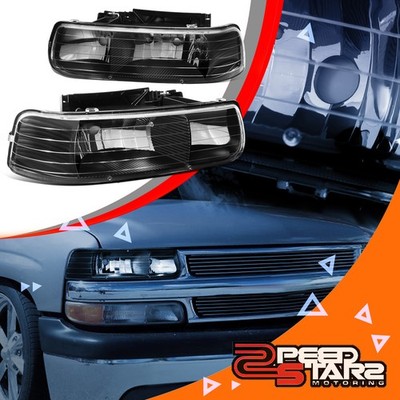FITS 99-02 CHEVY SILVERADO 00-06 GMT800 TAHOE/SUBURBAN BLACK HOUSING HEADLIGHTS