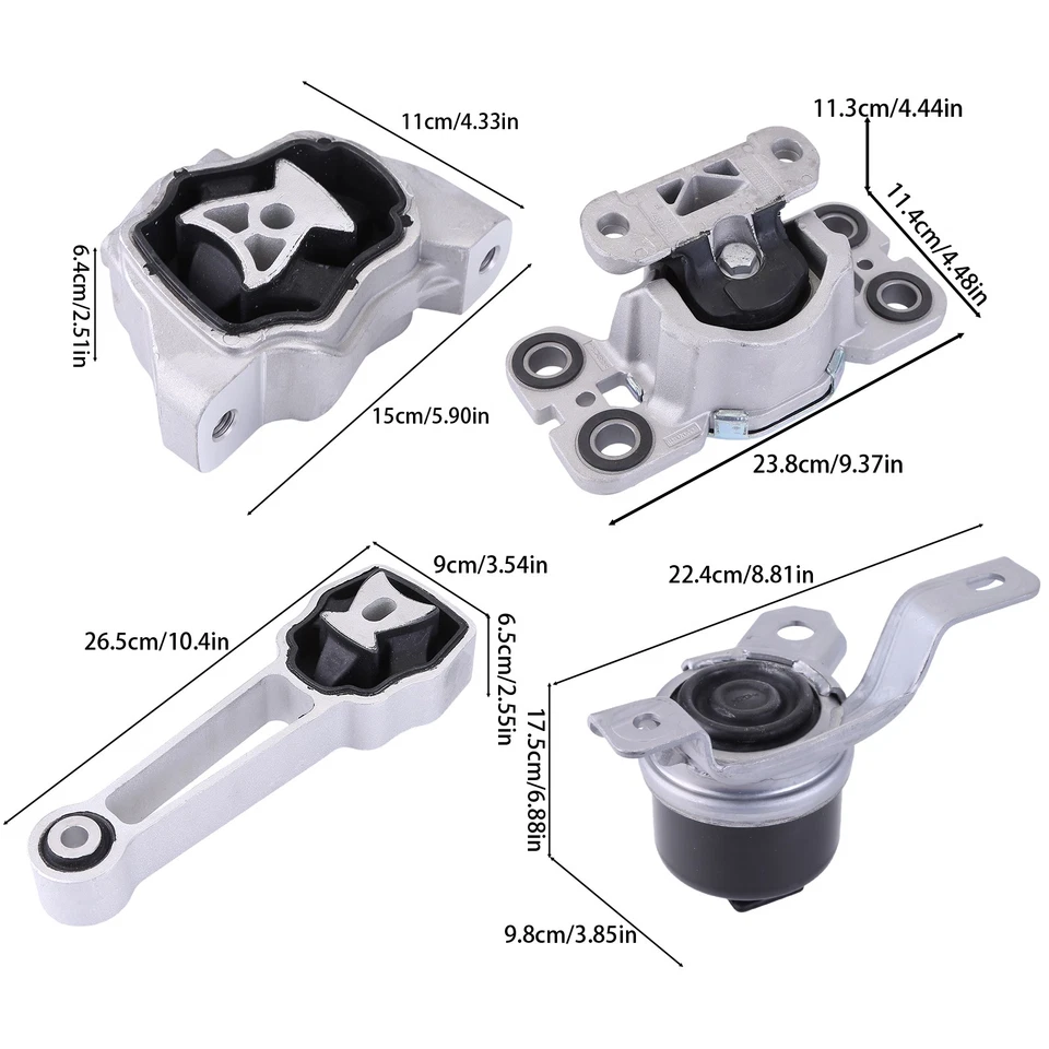 Juego de 4 piezas de montaje de motor y transmisión automática 10035 10001 9906 9907 para Volvo S60 Foto 4 de 4