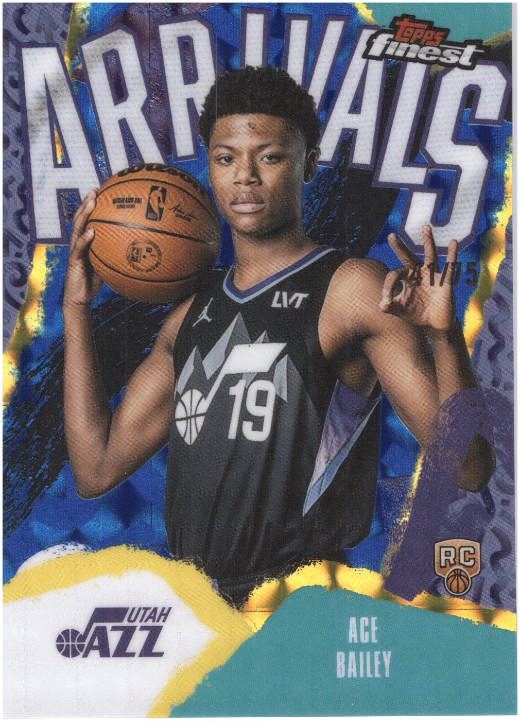 2025-26 Finest #A-5 Ace Bailey Arrivals Blue Geometric Refractor