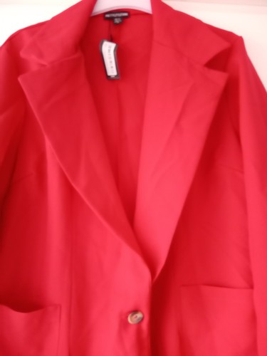 NEW WITH TAG. SIZE 16 PRETTY LITTLE THING RED OVERSIZED BLAZER . CHARITYSALE - Picture 2 of 5