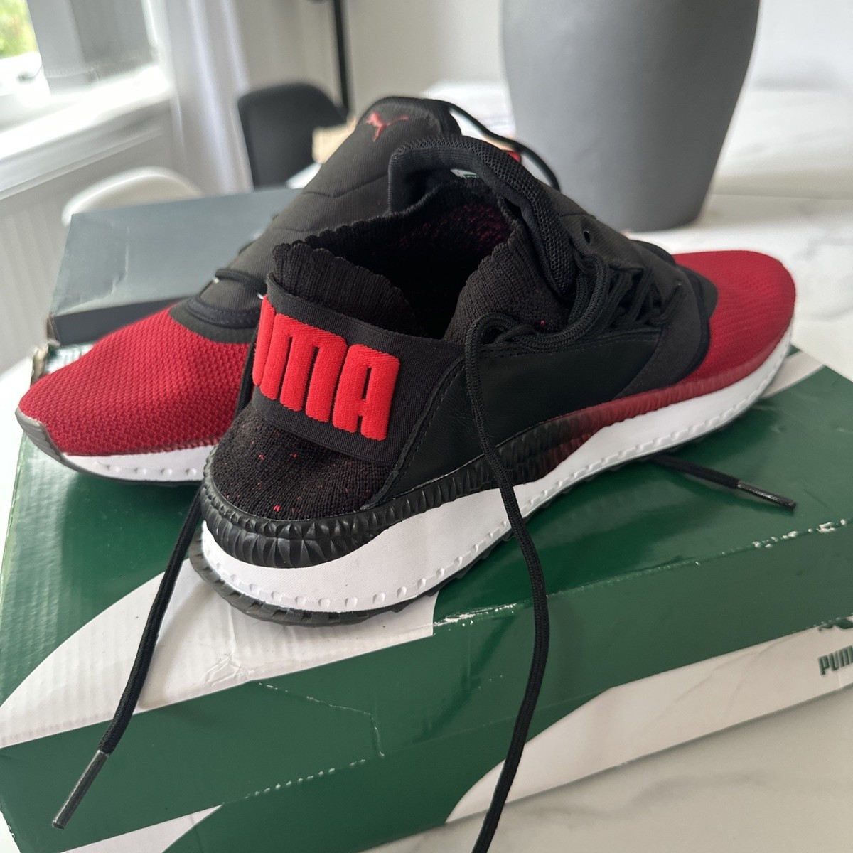 Puma Tsugi Shinsei Men Sneakers Black Fabric Lace Up Running