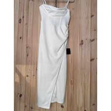 NWT Lulus Always Turning Heads White Bustier Tulip Midi Dress Banquet Gala Sz XS