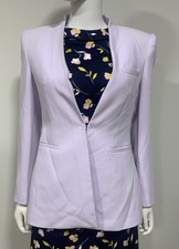 Blazer Zara senza colletto foderato lavanda spigoloso preppy carriera donna SM spalline
