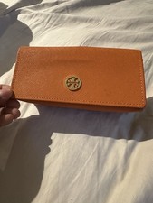 Tory Burch Orange Leather Eye/SUNGLASSES Case Holder ONLY
