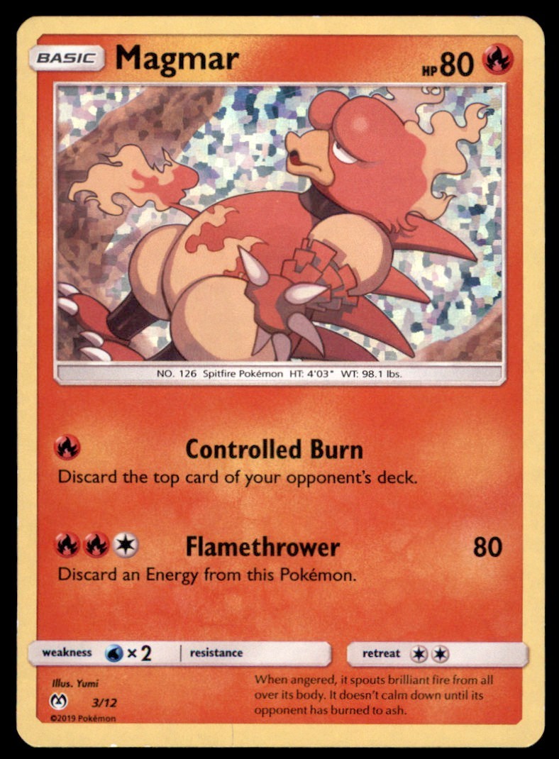 Pokemon TCG Magmar Sun & Moon, Other - McDonald's Collection 2019 #3 Holo