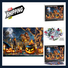 Halloween Jigsaw Puzzle 1000 Pieces Interlocking Thick Cardboard Spooky Artwork
