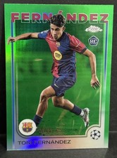2024-25 Topps Chrome UCC Barcelona RC Toni Fernandez Green Refractor /99