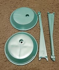 barbie doll stands lot of 2 Light Aqua Blue vintage straddle pearlescent