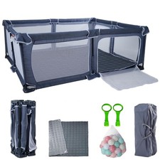 Foldable Baby Playpen 59"X71",Play Pen for Babies  Toddlers, Portable Play