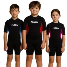 SHORTY WETSUIT ADULT & CHILDREN SIZES NALU NEOPRENE SHORTIE WET SUITS BEACH SURF