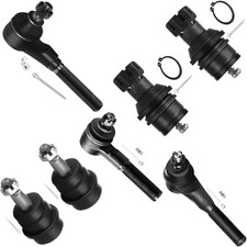 7Pcs Suspension Kit - 3 Front Inner Outer Tie Rod End 4 Upper Lower Ball Joint 1