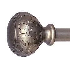 Sorrento 86-128 Inch Adjustable Curtain Rod Set, 5/8 Inch Diameter in Venetai...