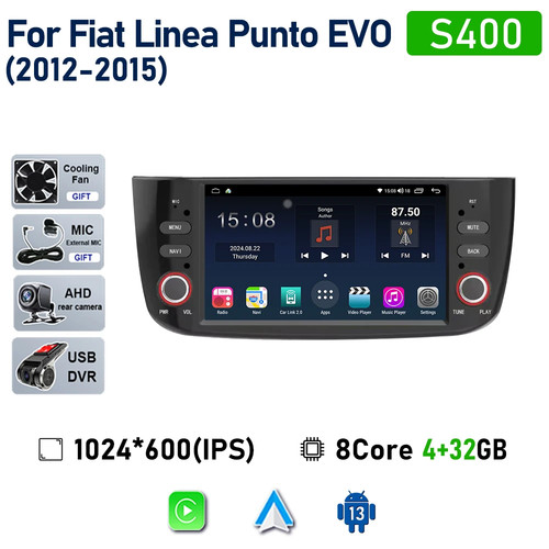 For Fiat Linea Punto EVO Multimedia GPS Navigation Car Radio Video Screen Auto - Picture 20 of 39