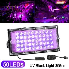 395nm UV Led Floodlight Party Light 50LED Ultraviolet DJ Stage Lamp Backlight US