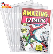 Comic Book Bags, Binder Sleeves for Comic Books, 12 Pack Comics Protector Bags
