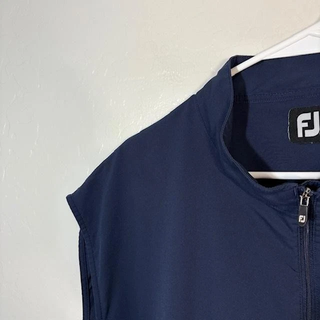 Chaleco de golf FootJoy para hombre 2XL azul marino 1/4 cremallera camisa de viento pulóver bolsillos poliéster Foto 2 de 4
