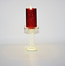 LED Kerzenständer Magie Glas Sterne + Kerze in Rot Timer + FB + Farbwechsel NEU