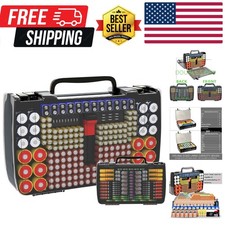 Storage Holder Box Case with Tester- 269 Batteries Double-Sided Variety Pack,...