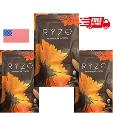 3 Pack Ryze Organic Mushroom Coffee 100% Authentic FREE SHIPPING - Expire 2027