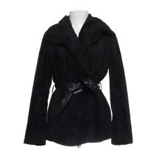 H&M, Winterjacke, Damen, Größe: 38, Schwarz, Kunstpelz/Polyester/Viskose #cnh