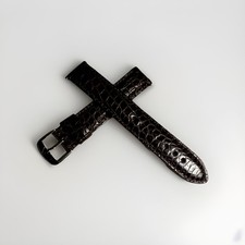Jacques Lemans 18mm Genuine Alligator Watch Strap - Dark Brown