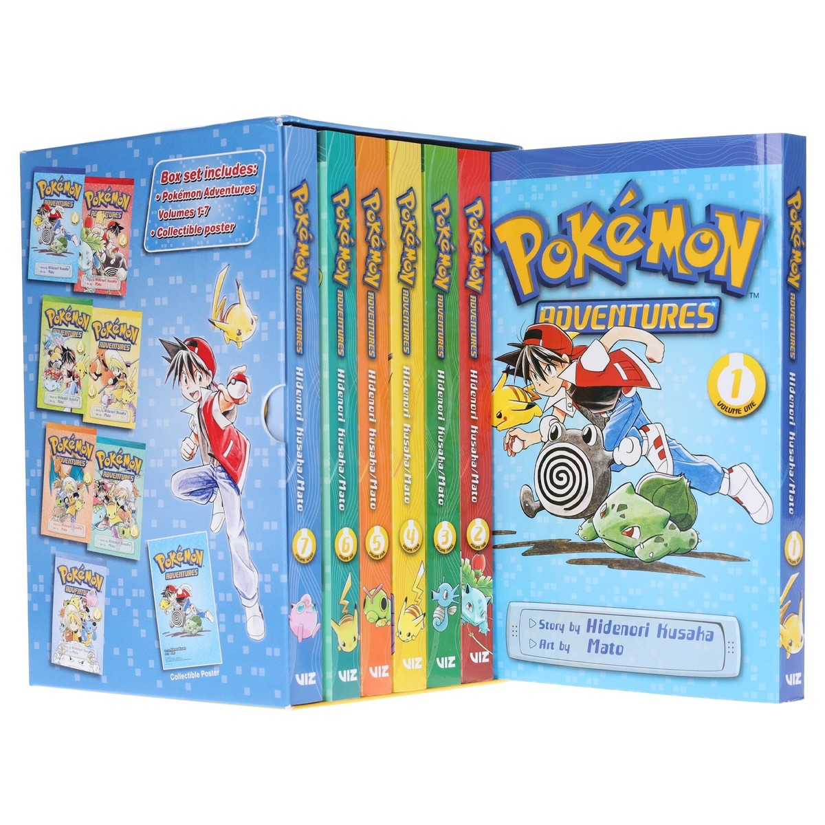 Pokemon Adventures Vol. 1-7 by Hidenori Kusaka - Manga - Ages 9-12