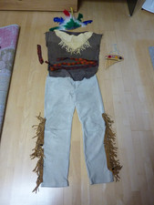 Fasching Kostüm Herren Indianer mit echtes Wildleder Gr. M, mehrteilig